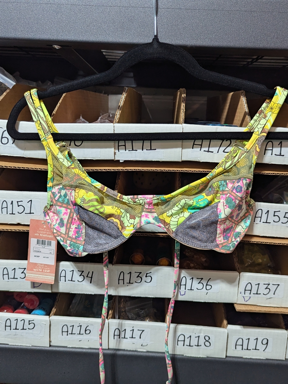 Maaji Green Yellow Floral Underwire Bikini Top
